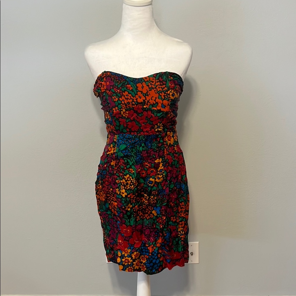 Floral Strapless Dress